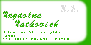 magdolna matkovich business card